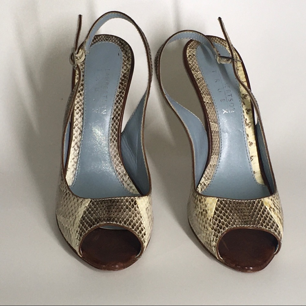 Lamberston Truex Watersnake Peep Toe Heel… - Picture 10 of 15